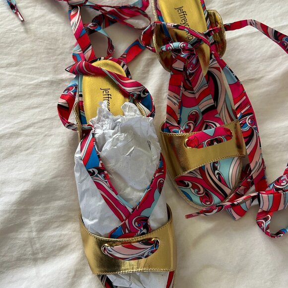 Jeffrey Campbell colorful Lace Up Sandals size 6.5 - Picture 7 of 13